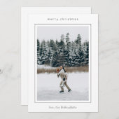 シンプルなフレームの写真 現代的なクリスマス シーズンカード (正面/裏面)