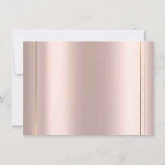 シンプルなフレームの卒業帽 ローズゴールドの卒業 招待状 (裏面)