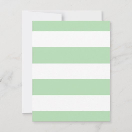 シンプルなフローラストライプと結婚式招待状/ミント 招待状 (裏面)