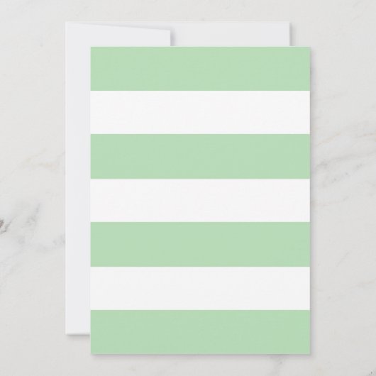 シンプルなフローラストライプと結婚式招待状/ミント 招待状 (裏面)
