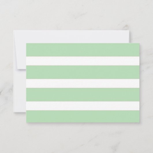 シンプルなフローラストライプと結婚式RSVP / Mint 出欠カード (裏面)