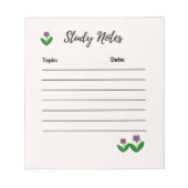 シンプルなフローラ勉強ノートメモ帳 ノートパッド (正面)