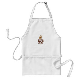 シンプルなブラウンのコーヒーカップ アイコン ホワイトエプロン スタンダードエプロン