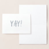 シンプルなブラシの打撃の銀ぱくの挨拶状- Yay 箔カード (ディスプレー)