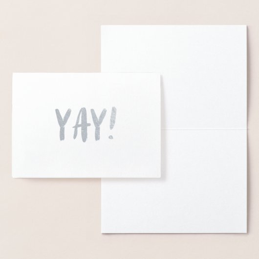 シンプルなブラシの打撃の銀ぱくの挨拶状- Yay 箔カード (ディスプレー)