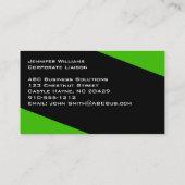 シンプルなブラックとグリーンのミニマリストの名刺 名刺 (裏面)