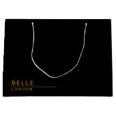 シンプルなブラックとゴールドのモダンビジネス ラージペーパーバッグ (正面)