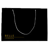 シンプルなブラックとゴールドのモダンビジネス ラージペーパーバッグ (裏面)