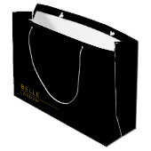 シンプルなブラックとゴールドのモダンビジネス ラージペーパーバッグ (裏面アングル)