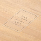 シンプルなブラックとホワイトのエレガントな結婚式の招待状(Save the Date) アクリル招待状 (レイダウン)