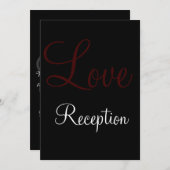 シンプルなブラックとホワイトイニシャル結婚式招待状 招待状 (正面/裏面)