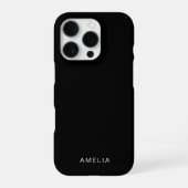 シンプルなブラックのカスタムネームiPhoneケース iPhoneケース (裏面)