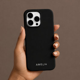 シンプルなブラックのカスタムネームiPhoneケース iPhone 16 Proケース