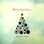 シンプルなブラックのクリスマスオフィスデコレーション ウィンドウサイン (シート3)