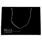 シンプルなブラックのモダンビジネス ラージペーパーバッグ (正面)