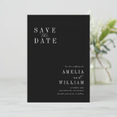 シンプルなブラックの結婚式 Save the Date セーブザデート (スタンド正面)