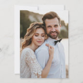 シンプルなブラックの結婚式 Save the Date セーブザデート (裏面)