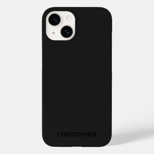 シンプルなブラックオンブラック Case-Mate 14 iPhoneケース (裏面)