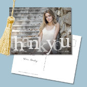 シンプルなブラックオンブレ写真 卒業お礼メッセージ ポストカード