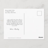 シンプルなブラックオンブレ写真 卒業お礼 ポストカード (裏面)