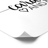 シンプルなブラックカリグラフィーカードとギフト ポスター (角)