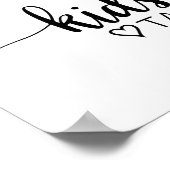 シンプルなブラックカリグラフィーキッズテーブルサイン ポスター (角)