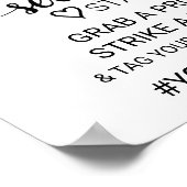 シンプルなブラックカリグラフィーセルフィーステーションサイン ポスター (角)