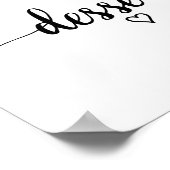 シンプルなブラックカリグラフィーデザートサイン ポスター (角)