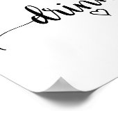 シンプルなブラックカリグラフィードリンクサイン ポスター (角)