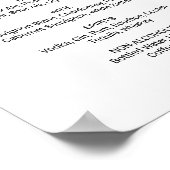 シンプルなブラックカリグラフィードリンクメニュープレート ポスター (角)