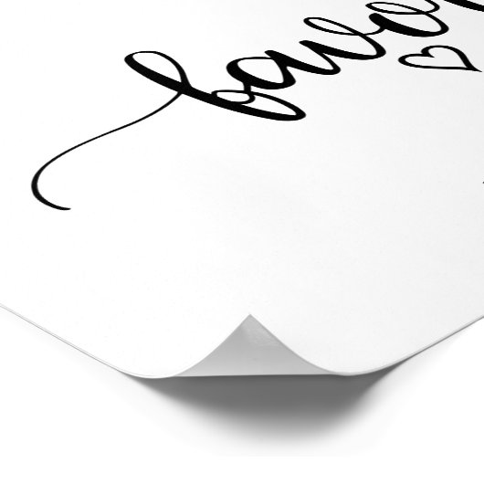 シンプルなブラックカリグラフィーフェイバーズ ポスター (角)