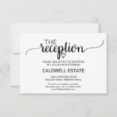 シンプルなブラックカリグラフィー受付案内カード 招待状 (正面)