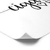 シンプルなブラックカリグラフィー喫煙バー看板 ポスター (角)