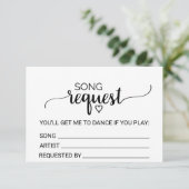 シンプルなブラックカリグラフィー結婚式の曲リクエスト (スタンド正面)