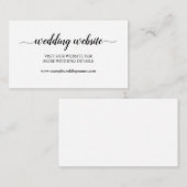 シンプルなブラックカリグラフィー結婚式ウェブサイトカード エンクロージャーカード (正面/裏面)