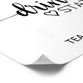 シンプルなブラックカリグラフィー結婚式ドリンクステーション ポスター (角)