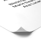 シンプルなブラックカリグラフィー結婚式プログラム ポスター (角)