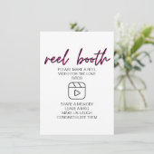 シンプルなブラックカリグラフィー結婚式リールブース看板 招待状 (スタンド正面)