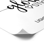 シンプルなブラックカリグラフィー グロースティックサイン ポスター (角)