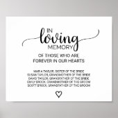 シンプルなブラックカリグラフィー 追悼記念サイン ポスター (正面)