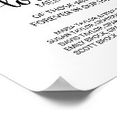 シンプルなブラックカリグラフィー 追憶のサイン ポスター (角)