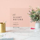 シンプルなブラックスクリプトの前夜結婚式 アクリルサイン (ウェディング)