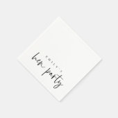 シンプルなブラックスクリプト名前ハンプティーパーティーナプキン スタンダードカクテルナプキン (角)