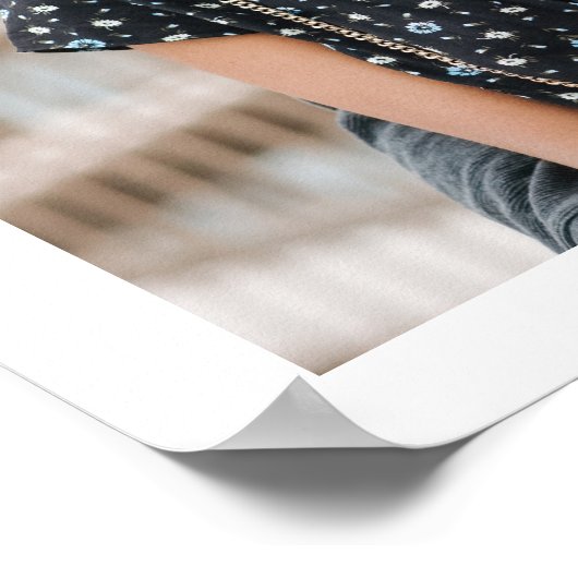 シンプルなブラックタイポグラフィーの写真 ウェルカムウェディング ポスター (角)