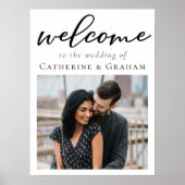 シンプルなブラックタイポグラフィーの写真 ウェルカムウェディング ポスター (正面)