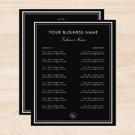 シンプルなブラックフレームボーダーレストランカフェテイクアウト チラシ