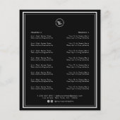 シンプルなブラックフレームボーダーレストランカフェテイクアウト チラシ (裏面)