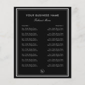 シンプルなブラックフレームボーダーレストランカフェテイクアウト チラシ (正面)