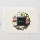 シンプルなブラックボックス|のヴィンテージの花の保存日付 セーブザデート (裏面)