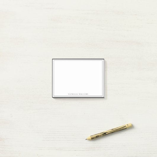 シンプルなブラックボーダー文房具 ポストイット (デスク上)